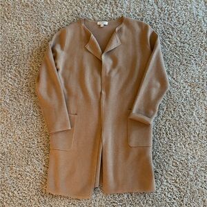 J. Crew Juliette Collarless Sweater Blazer in camel size xs Wool Blend Cardigan